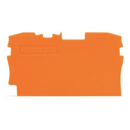 Wago END PLATE FOR 2004-1201, 1MM/0.039 INCH ORANGE,  2004-1292